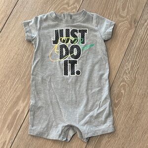Nike Gray Baby Romper with Graphic Print